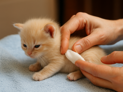 kitten met verstopping